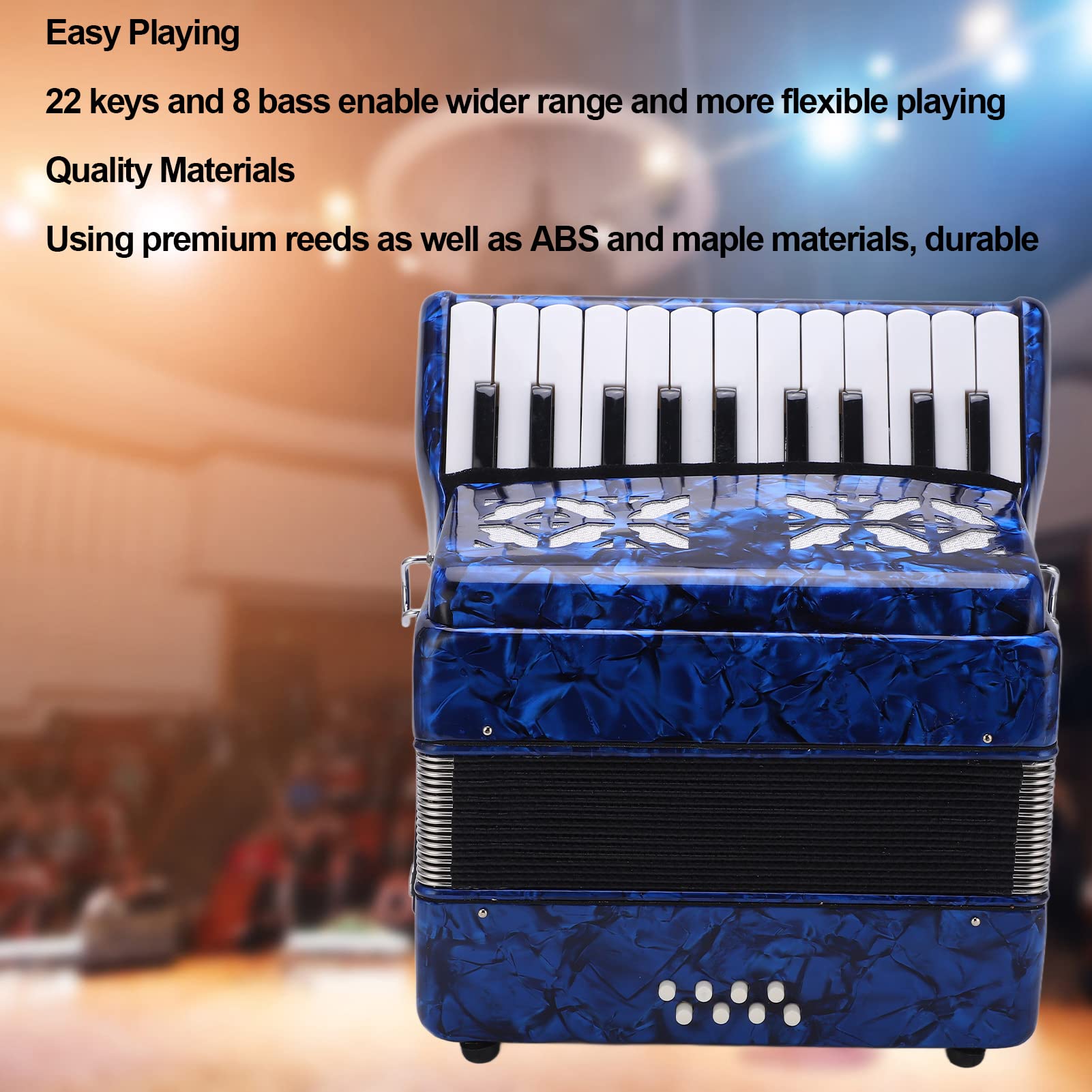 Amazon | Accordion 22キー 8ベース プロフェッショナル楽器 大人 子供